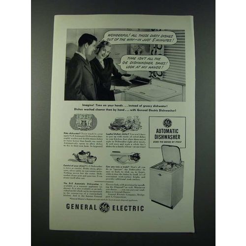 1949 Genera Electric Automatic Dishwasher Ad - All Thos e Dirty Dishes
