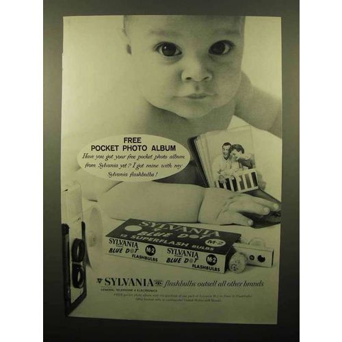 1960 Sylvania Blue Dot Flash Bulbs Ad - Photo Album