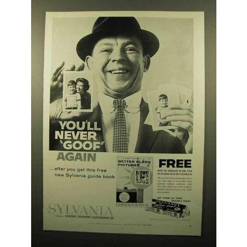 1960 Sylvania Blue Dot Flash Bulbs Ad - Never Goof