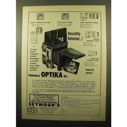 1960 Optika IIa Camera Ad - Versatility