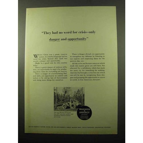 1969 Warner & Swasey Log-All Ad - Danger Opportunity