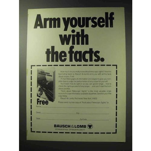 1971 Bausch & Lomb Telescopic Sights Ad - Arm Yourself