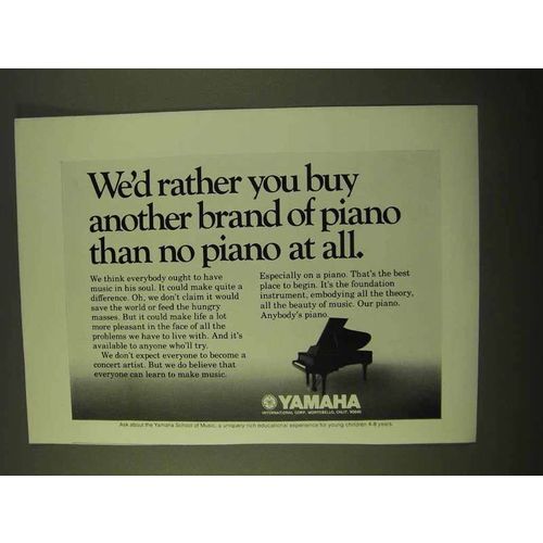 1970 Yamaha Piano Ad - Rather You Buy Another Brand