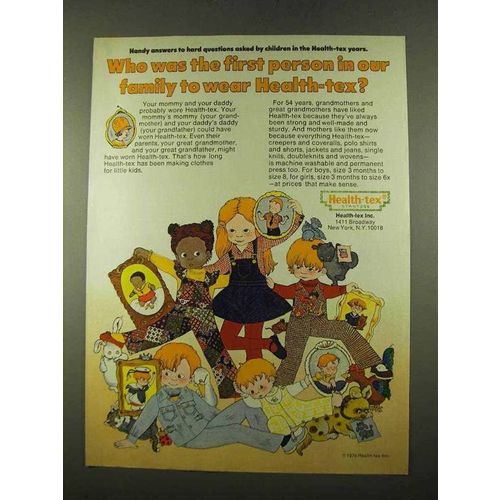 1975 Health-Tex Clothes Ad - First Person in our Family