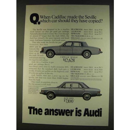 1976 Audi 100LS Car Ad - Cadillac Should Have Copied