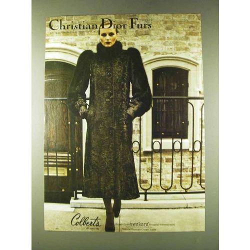 1979 Christian Dior Brown Dyed Swakara Broadtail Fur Ad