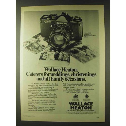 1979 Wallace Heaton Chinon CE-3 Camera Ad