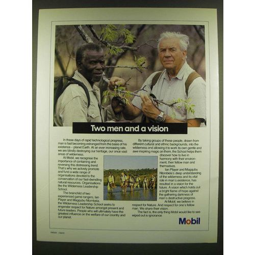 1990 Mobil Oil Ad - Two men and a vision