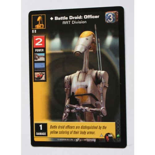 Star Wars Young Jedi CCG: Menace of Darth Maul # 104 Battle Droid Officer AAT