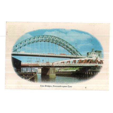 TYNE BRIDGES, NEWCASTLE UPON TYNE used postcard..Colourmaster 1977 pm =