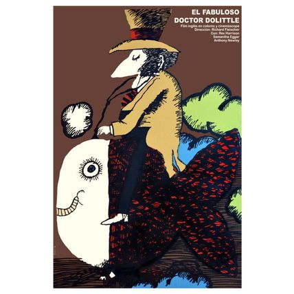 Movie Poster 4 british film EL FABULOSO DR.DOLITTLE.Children Room art decoration