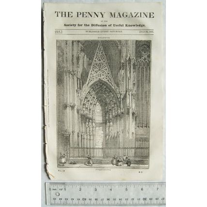 1835 The Penny Magazine No. 212 Cologne Cathedral, Mesopotamia, The Teagle, etc.