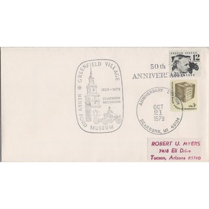 ZAYIX United States Event Cover - Henry Ford Museum Greenfield Village - Cars