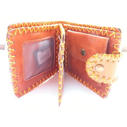 Ladies Yellow Leather Wallet with Flower & Geometric Design Detail 9 CM - 0015P