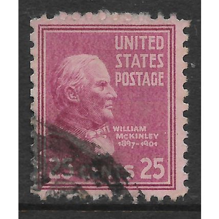 USA 1938 PRESIDENTIAL SERIES 25c CLARET WILLIAM Mc KINLEY SG825 FINE USED#