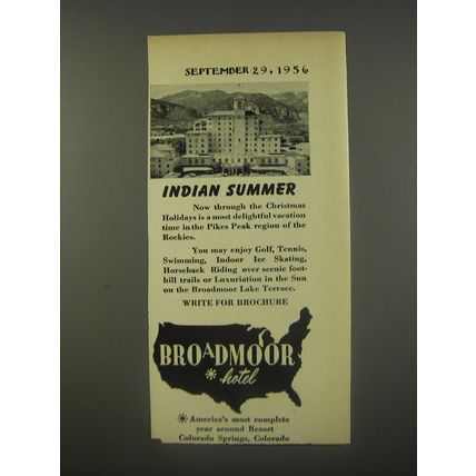 1956 Broadmoor Hotel Advertisement - Indian Summer