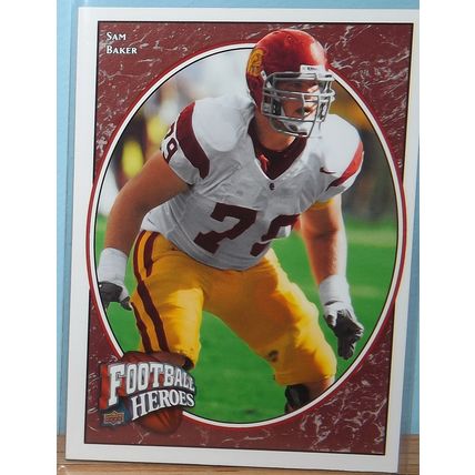 2008 Upper Deck SAM BAKER (USC/Atlanta Falcons) Football Heroes Rookie Card #190