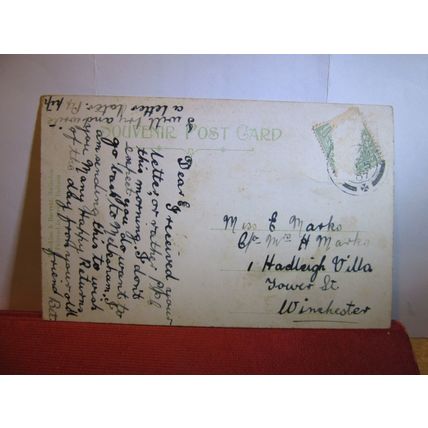 WHITE HORSE, BROAD HINTON, SWINDON, WILTSHIRE antique used postcard 1907 pm =