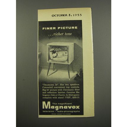 1955 Magnavox Telerama 24 Television Ad - Finer picture richer tone