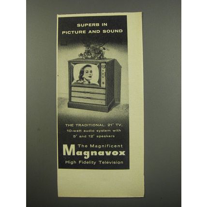 1955 Magnavox Traditional Television Ad - Superb in picture and sound