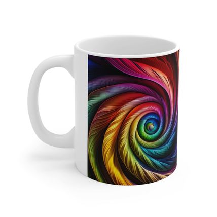 Fusion of Bright Rainbow Swirls in Motion #13 Ceramic Coffee Mug 11oz