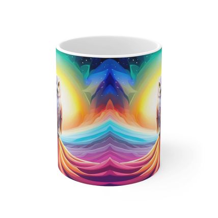 Beautiful Owl Standing in a Sea of Colors #9 Mug Ceramic Coffee Mug 11oz