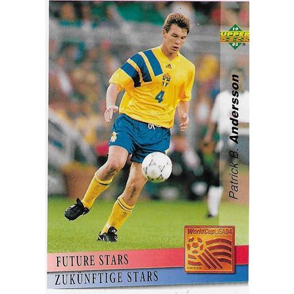 Upper Deck FIFA WC USA 1994 Preview: Future Stars, Sweden - Andersson (Patrik)