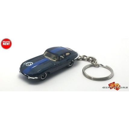RARE NICE KEYCHAIN BLUE JAGUAR E-TYPE/XKE CONVERTIBLE CUSTOM Ltd GREAT GIFT