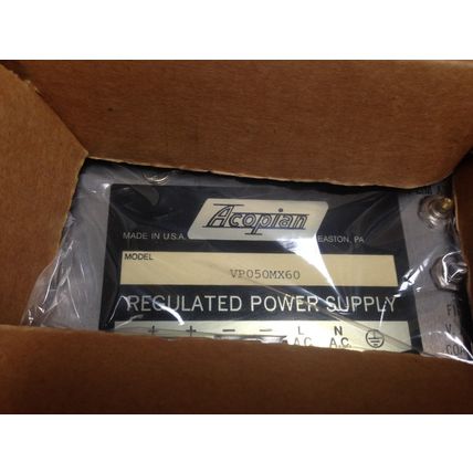 NEW ACOPIAN VP050MX60 REGULATED POWER SUPPLY,BK