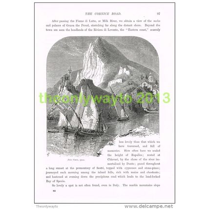 PORTO VENERE, ITALY, Book Illustration (Print) c1875
