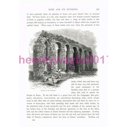 Aqueduct on the Campagna, Italy, Book Illustration (Print), c1875