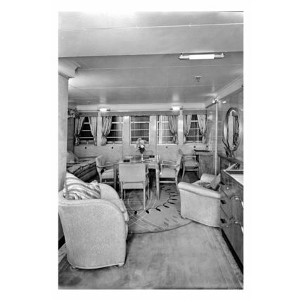 pu0850 - Cunard Liner - Caronia , built 1949 - print Sitting Room Main Deck