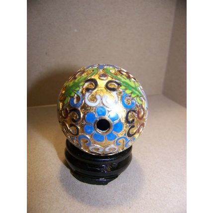 Vintage Cloisonne Enamel Egg w/ Stand 2 1/2"