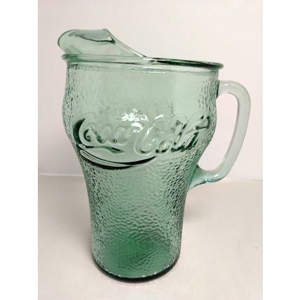 VTG Coca-Cola 64 oz Glass Pitcher USA Mid-Century 1970's - Excellent Condition!