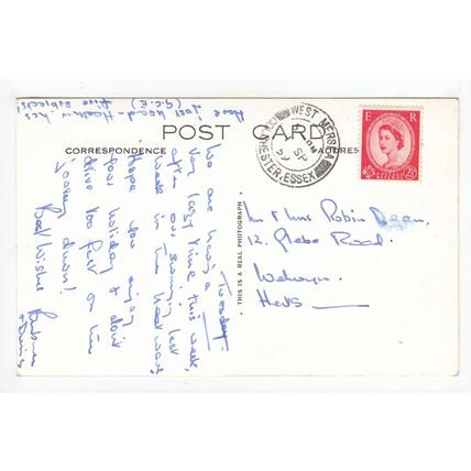 High Tide The Hard West Mersea Postcard 1959 RP Essex