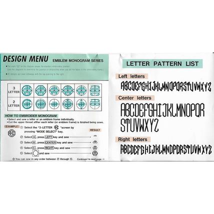 830409000 Memory Card #9 Emblem Monogram Series Embroidery Janome Sewing Machine