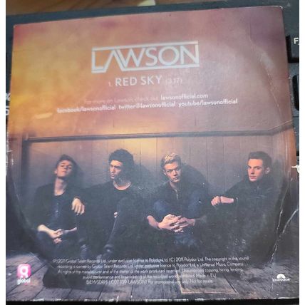 Lawson CD Single Red Sky 1 Track Single CD Promo Rare