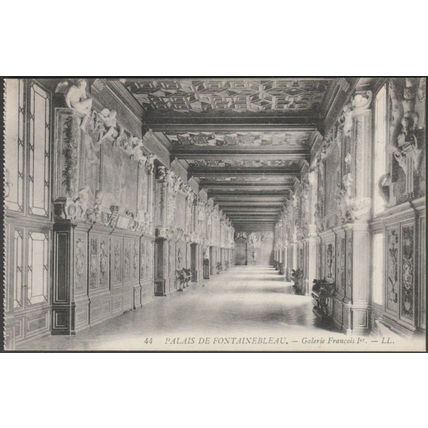 Galerie François 1er, Palais de Fontainebleau, c.1910 - Lévy CPA LL44