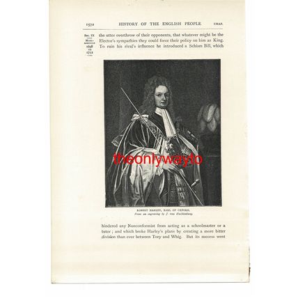 Robert Harley, Earl Of Oxford, Book Illustration (Print), 1903