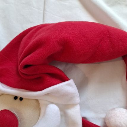 Christmas SANTA Claus CHAIR BACK COVER Holiday Decor Cloth Slipcover Dining Seat