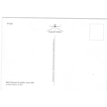 VISCOUNT AIRCRAFT B.K.S. CARD NO FP 222