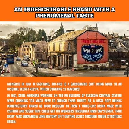 IRN-BRU from AG Barr the Original and Best Sparkling Flavored Soft Drink | a Sco