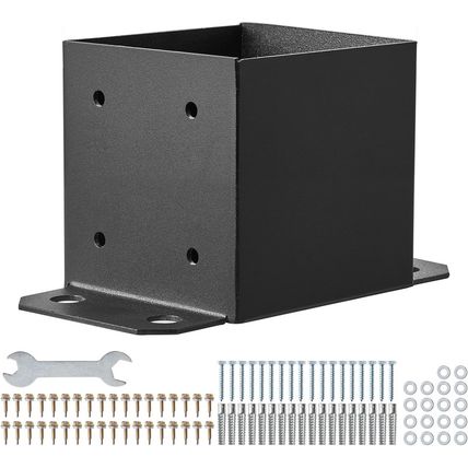 VEVOR 6X6 Post Base 4 Pcs, Inner Size 5.6"X5.6" Post Base Brackets, Heavy Duty P