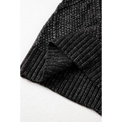 Black Cable Knit Drop Shoulder Loose Fit Sweater Dress