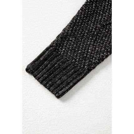 Black Cable Knit Drop Shoulder Loose Fit Sweater Dress