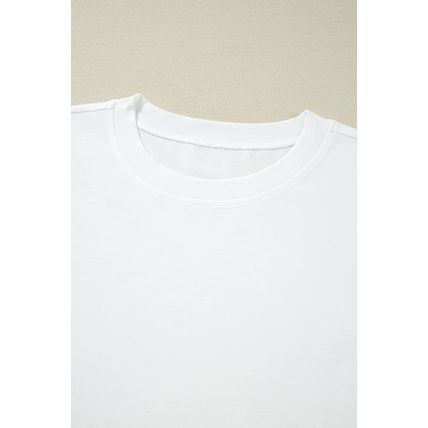 White Lace Long Sleeve Insert Drop Shoulder Tee