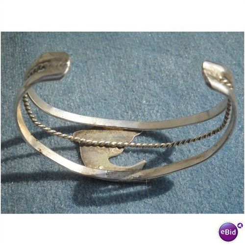 Dolphin or Porpoise Mexico Silver Bracelet Alpaca