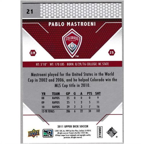 2011 Upper Deck - #21 - Pablo Mastroeni