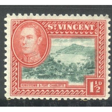 St. Vincent 1937 - SG151 - 1½d green and red - Kingston & Fort Charlotte - MH