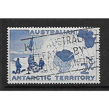 AUSTRALIA ANTARCTIC TERR 1957 2s MAP BLUE SG 1 FINE USED